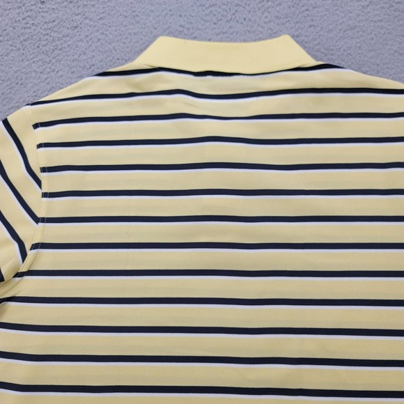 Wrangler Shirt Mens Medium Yellow Striped Breathe Dri Polo Golf Short Sleeve - Picture 6 of 15